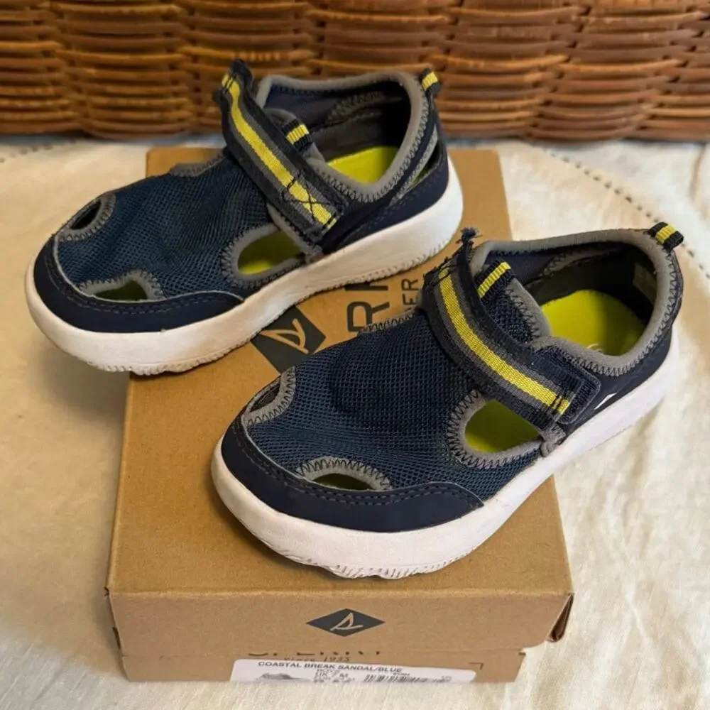 Sperry Coastal Break Sandal Mesh Water Shoe Sneaker Blue Kids / Boys Size 8